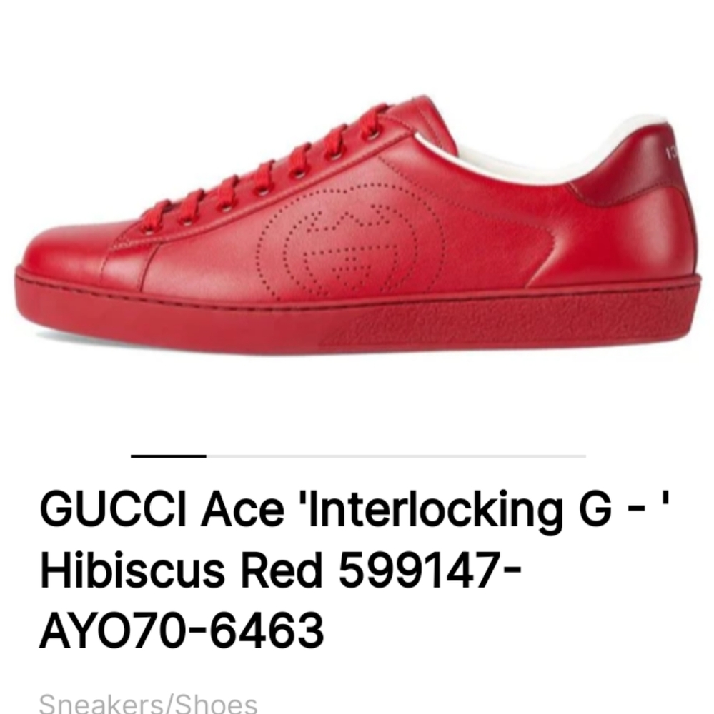 Red Gucci Interlocking G hibiscuMen's Sneakers size 8.5